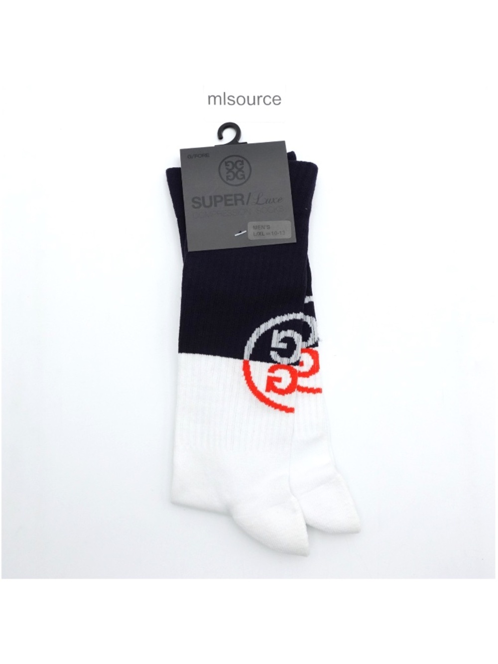 NEW Men's Size L-XL/10-13 G/FORE Circle G Ribbed Super Luxe Compression Socks